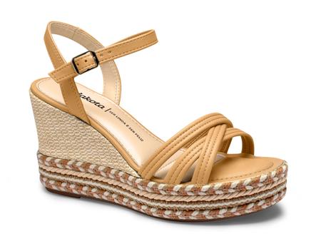 Sandalia Feminina Anabela Tramas Artesanal Dakota Y6381 Sand lia