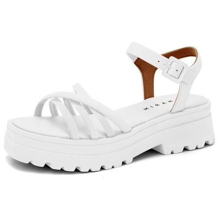 Sandália Feminina Papete Flatform Branco Ramarim 2338201-0008 Imagem de Sandália Feminina Papete Flatform Branco Ramarim 2338201-0008