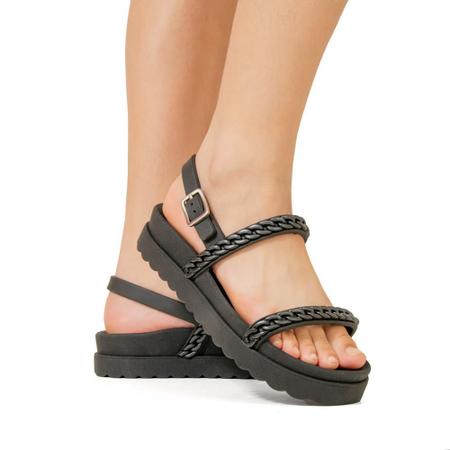 Imagem de Sandália Feminina Papete Flatform Confortável Corrente