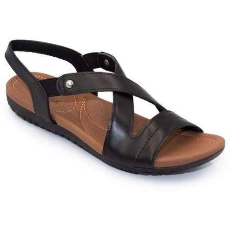 Sandália Feminina Usaflex R1804 Couro Rasteira Imagem de Sandália Feminina Usaflex R1804 Couro Rasteira
