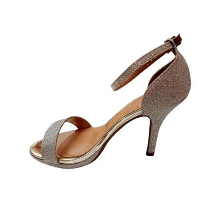 Peep toe vizzano salto fino meia pata 2024 glitter dourado