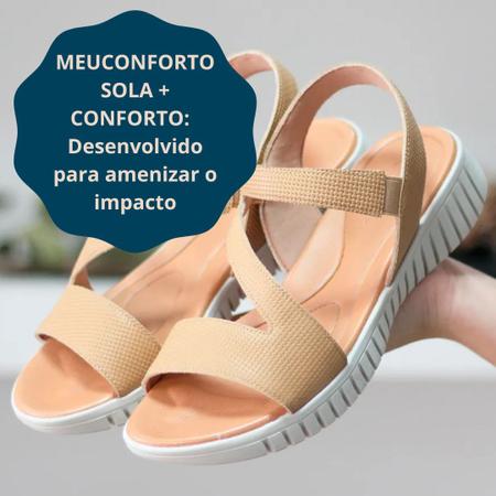 Sandália Sapato Show Anabela Em Couro Verão 2021 Feminina - Marrom