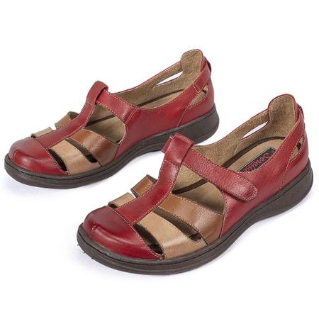 Sandalia Franciscana Retro Feminina Couro Conforto Dia a Dia