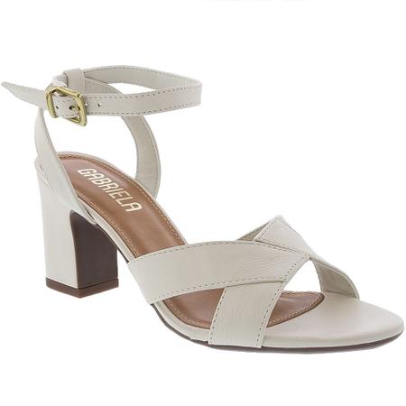 Sandalia salto grosso off sales white