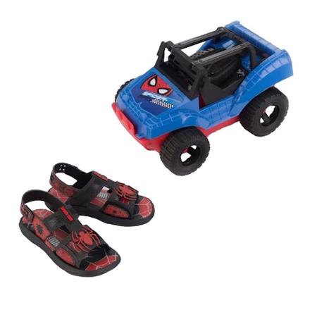 Imagem de Sandália Homem Aranha Buggy com Carrinho 22940 Preta