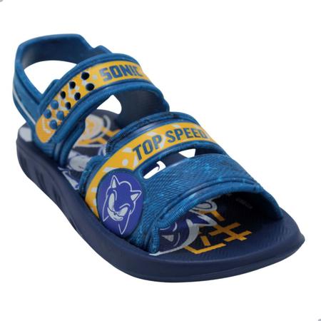 Sandália Infantil Grendene Kids Sonic Mask Menino - Azul+amarelo