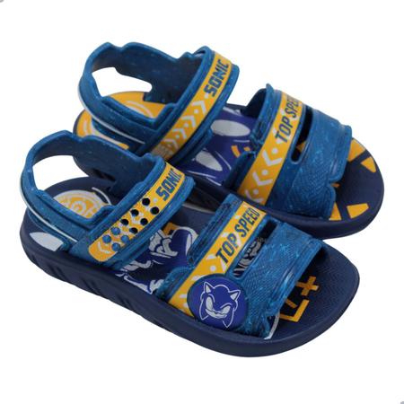 Sandália Infantil Grendene Kids Sonic Mask Menino - Azul+amarelo