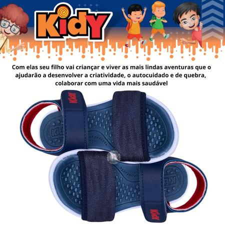 Imagem de Sandália Infantil Masculina Calce Fácil Kidy Papete Para Menino Anatômica 1920064