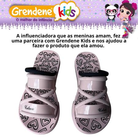 SANDÁLIA GRENDENE KIDS LULUCA BY ME 22851 - Preto+Branco