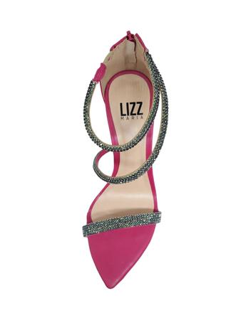 Sandália LizzMaria Pink c/ Brilho Salto Fino - Lizz Maria Imagem de Sandália LizzMaria Pink c/ Brilho Salto Fino
