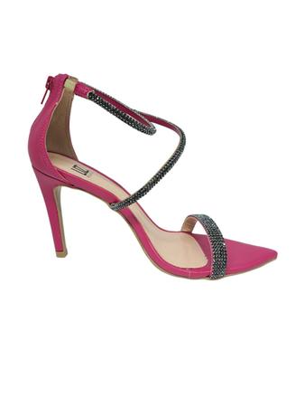 Sandália LizzMaria Pink c/ Brilho Salto Fino - Lizz Maria Imagem de Sandália LizzMaria Pink c/ Brilho Salto Fino