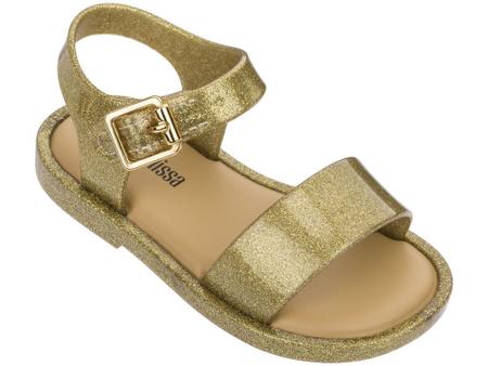 Sand lia Mini Melissa Mar Sandal IV Glitter Dourada Sand lia