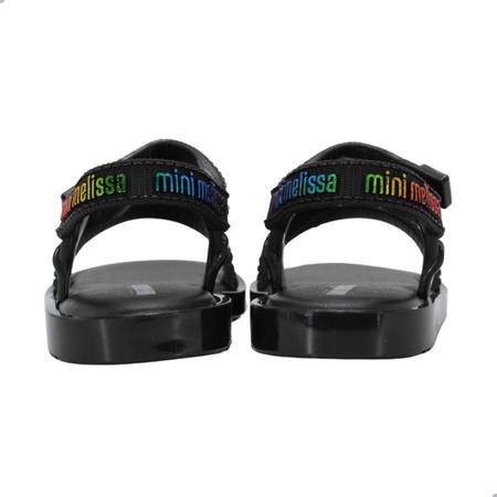 Sandalia Mini Melissa Stripes M Lover Bb Preto Imagem de Sandalia Mini Melissa Stripes M Lover Bb Preto