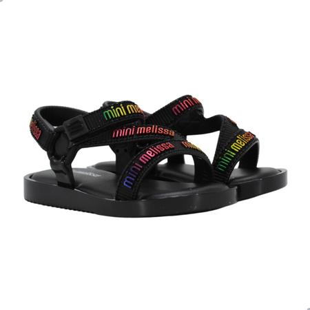 Sandalia Mini Melissa Stripes M Lover Bb Preto Imagem de Sandalia Mini Melissa Stripes M Lover Bb Preto