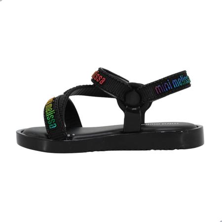 Sandalia Mini Melissa Stripes M Lover Bb Preto Imagem de Sandalia Mini Melissa Stripes M Lover Bb Preto