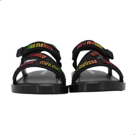Sandalia Mini Melissa Stripes M Lover Bb Preto Imagem de Sandalia Mini Melissa Stripes M Lover Bb Preto