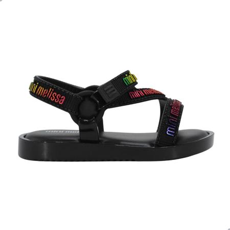 Sandalia Mini Melissa Stripes M Lover Bb Preto Imagem de Sandalia Mini Melissa Stripes M Lover Bb Preto