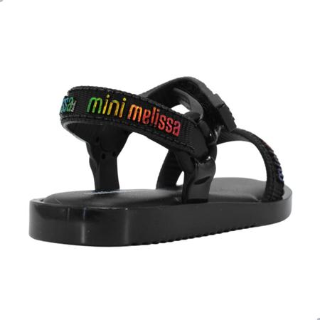 Sandalia Mini Melissa Stripes M Lover Bb Preto Imagem de Sandalia Mini Melissa Stripes M Lover Bb Preto