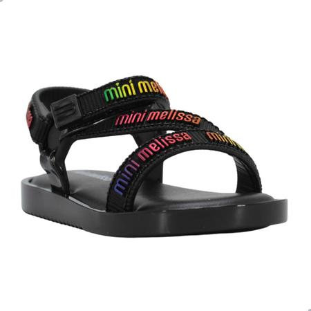 Sandalia Mini Melissa Stripes M Lover Bb Preto Imagem de Sandalia Mini Melissa Stripes M Lover Bb Preto