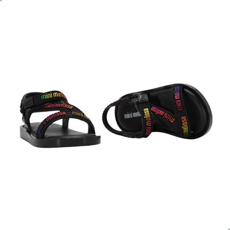Sandalia Mini Melissa Stripes M Lover Bb Preto Imagem de Sandalia Mini Melissa Stripes M Lover Bb Preto