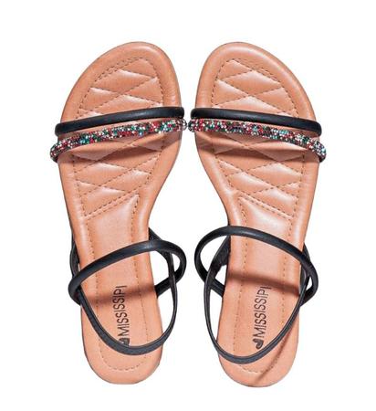 Sandália Mississipi Rasteira Feminina Calce Fácil Leve Macia Imagem de Sandália Mississipi Rasteira Feminina Calce Fácil Leve Macia