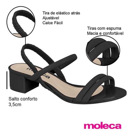 Sandalia moleca salto best sale quadrado