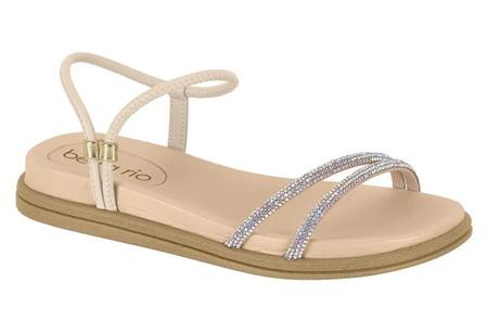Sandália Papete Beira Rio Feminina Strass Creme - 8488.113 Imagem de Sandália Papete Beira Rio Feminina Strass Creme - 8488.113