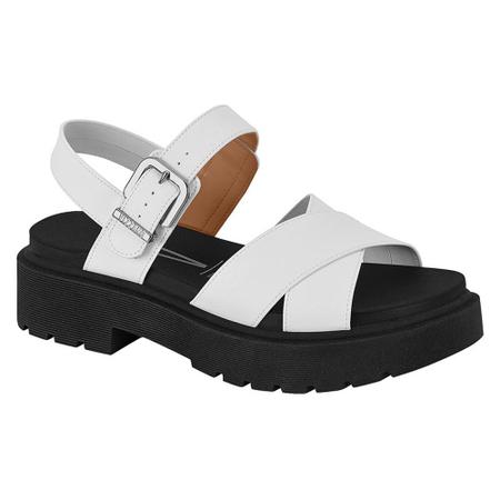Sand lia Papete Flatform Branca Tratorada Vizzano Branco e Preto