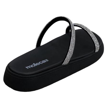 Imagem de Sandalia Papete Moleca Feminina Tiras Strass Flatform Macia