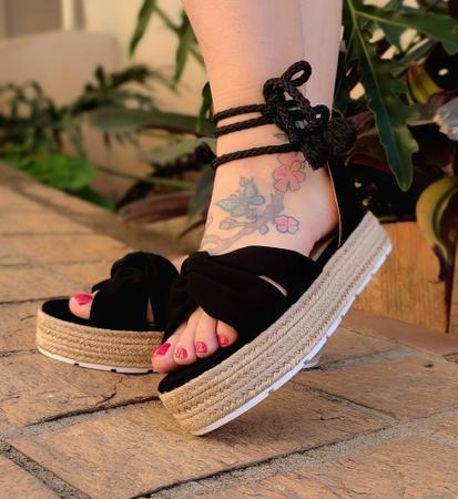 Sandalia Plataforma Amarrar Feminina Corda Samdar Sand lia
