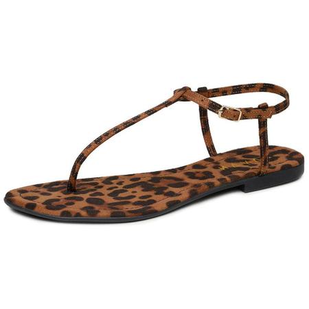 Sand lia Rasteira Feminina Animal Print On a Conforto Casual