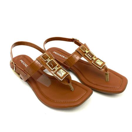 Sand lia rasteira piccadilly casual fivela quadrada napa crocco