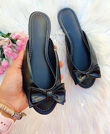 sandalia rasteira redonda de lacinho Di Belly Shoes