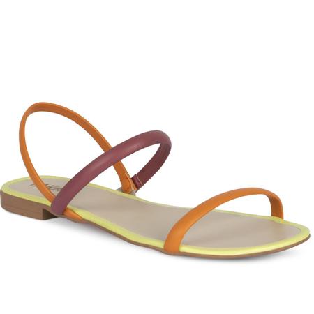 Imagem de Sandália Rasteira Tiras Flat Multicolor Leve Macia A7.13 C