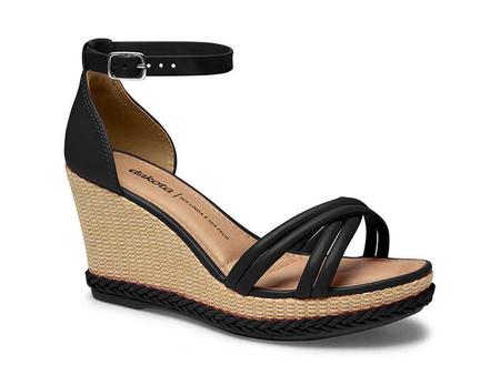 Sand lia Salto Anabela Preta Dakota Feminino Y0323 Sand lia