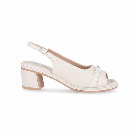 Imagem de Sandália Slingback Paola Salto Médio Off White