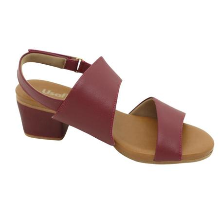 Sand lia Usaflex Salto Bloco M dio Vermelha Sand lia Feminina