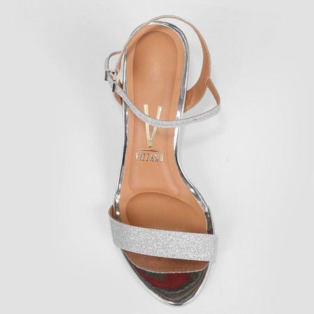 Sandalia vizzano glitter prata best sale salto grosso