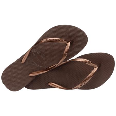 Imagem de Sandálias Havaianas Fem Moda Slim Tiras Finas Chinelo Branco