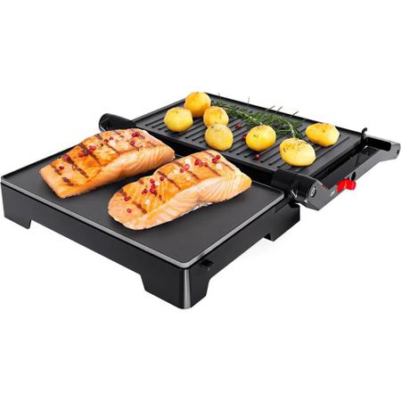 Imagem de Sanduicheira Mini Grill Elétrico Oster Inox 2 em 1 - 127v