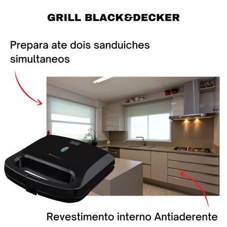 Grill Sanduicheira Black & Decker MultiGrill, Revestimento Antiaderente -  110 v