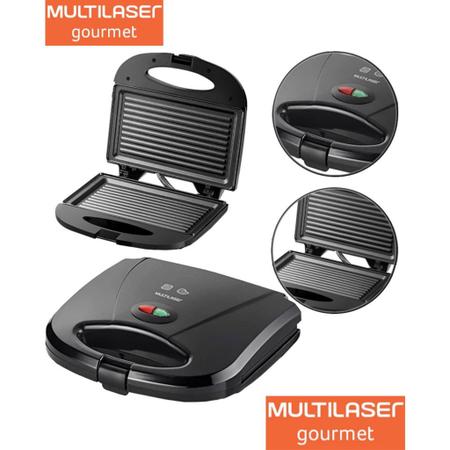 Imagem de Sanduicheira Multilaser Minigrill Antiaderente Dupla Ondulada 127v