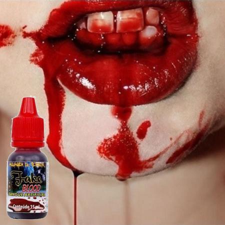 Maquiagem Vampiro Assustador Para Halloween Corte Pele Garganta Sangue Que  fotos, imagens de © OlgaOsa #214326238