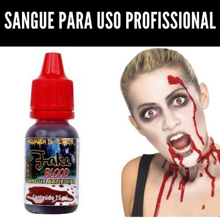 2 Sangue Falso Artificial Maquiagem Halloween Vampiro Zumbi