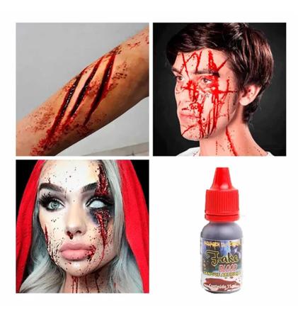 Sangue falso halloween vampiro, drácula, zumbi - loja do abençoado