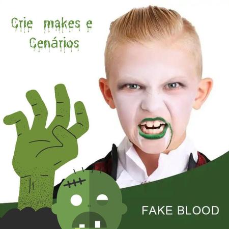 Imagem de Sangue Falso Zumbi Verde Artificial Make Halloween Gosma