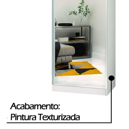 Imagem de Sapateira com Espelho 6 Prateleiras 1 Porta 26 pares Off White Georgia Plus J&A Móveis 218x68x45