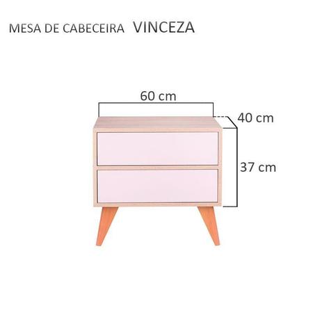 Imagem de Sapateira com Portas Vicenza Carvalho e Rosa Claro 60 x 40cm