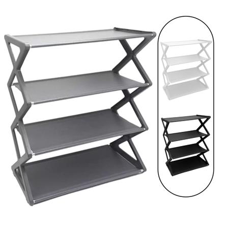 Sapateira Porta Sapato Organizador Multiuso Retrátil Premium / 8 Pares - 4 Andares - Fwb Imagem de Sapateira Porta Sapato Organizador Multiuso Retrátil Premium / 8 Pares - 4 Andares