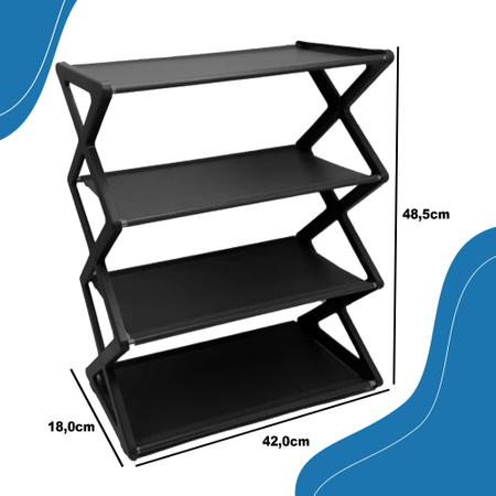Sapateira Porta Sapato Organizador Multiuso Retrátil Premium / 8 Pares - 4 Andares - Fwb Imagem de Sapateira Porta Sapato Organizador Multiuso Retrátil Premium / 8 Pares - 4 Andares